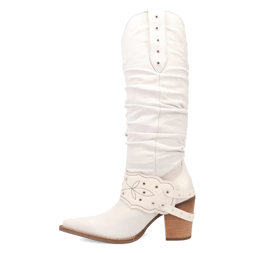 Grit N' Grace Slouchy Studded Snip Toe Pull On Boots - Image 3