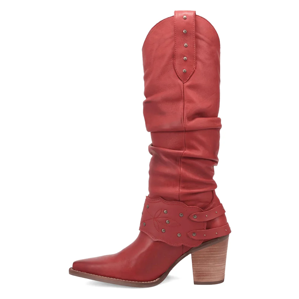 Grit N' Grace Slouchy Studded Snip Toe Pull On Boots - Image 3