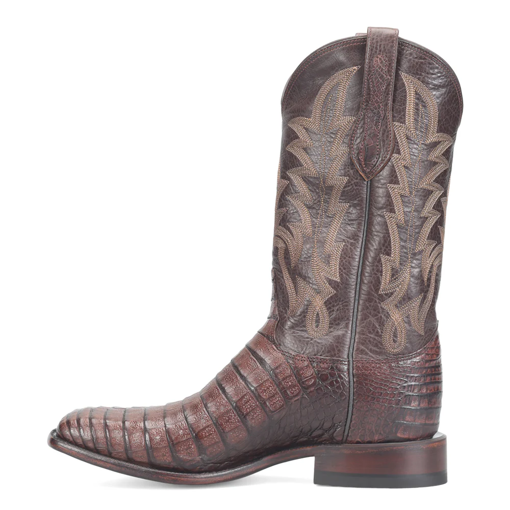 Panama Caiman Square Toe Pull On Cowboy Boots - Image 3