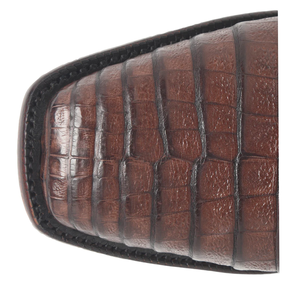 Panama Caiman Square Toe Pull On Cowboy Boots - Image 4