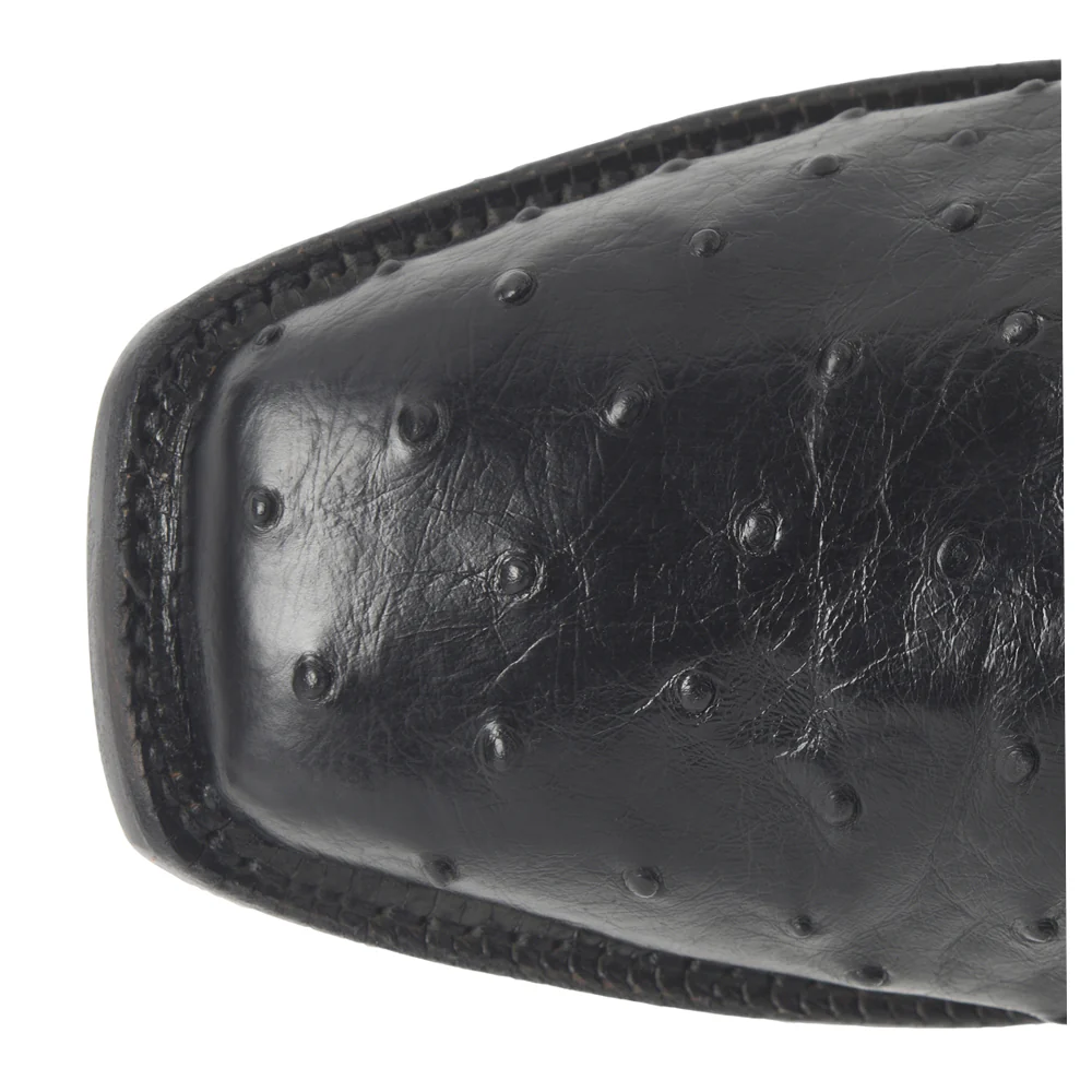 Rancher Full Quill Ostrich Square Toe Pull On Cowboy Boots - Image 4