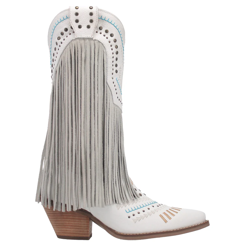 Gypsy Embroidered Studded Fringe Snip Toe Pull On Boots