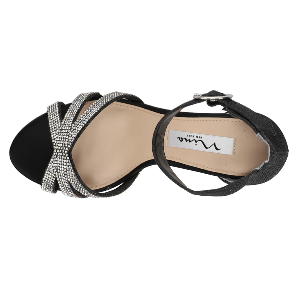 Haiden Rhinestone Ankle Strap Block Heel Sandals - Image 4