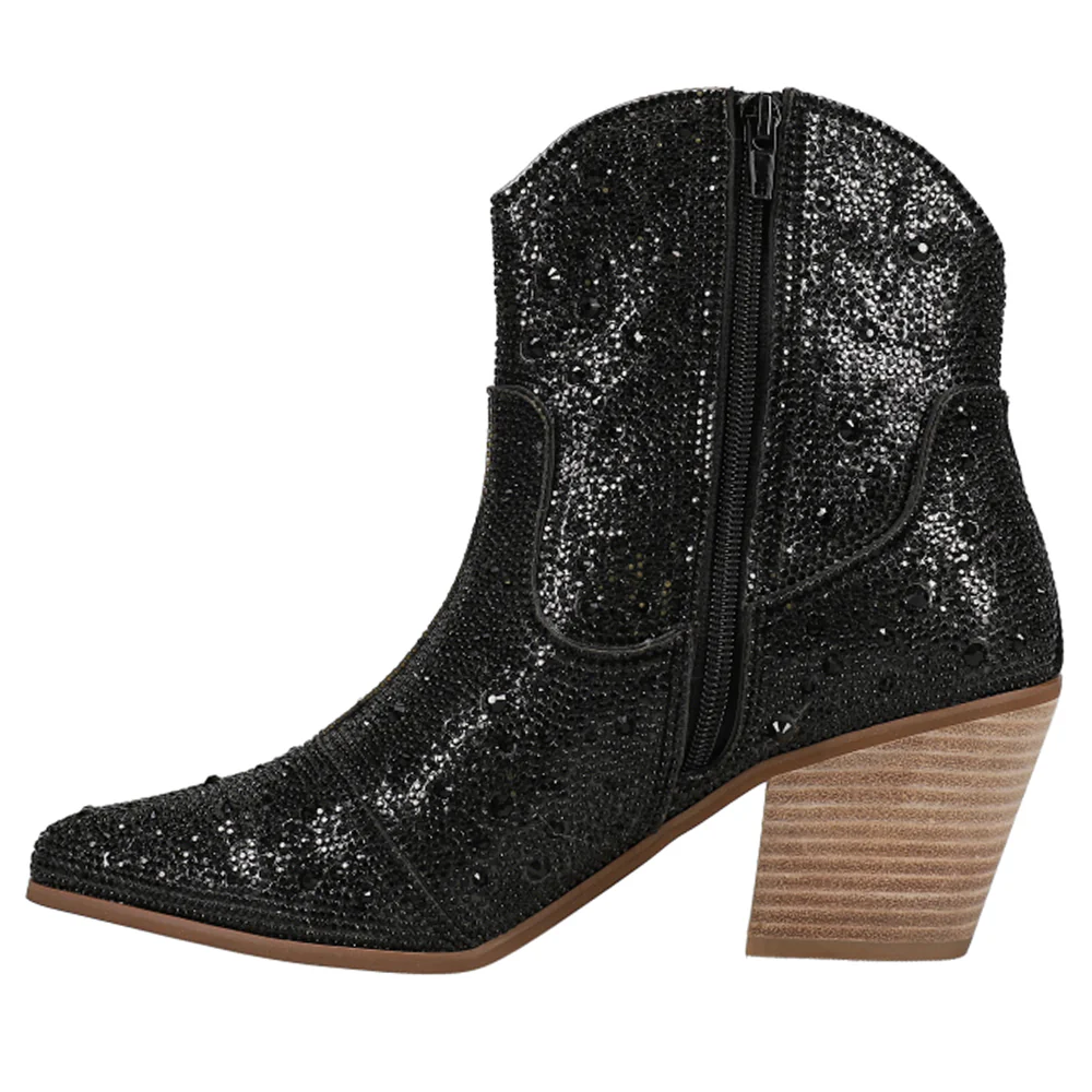 Harlow Pointed Toe Cowboy Booties - Image 3