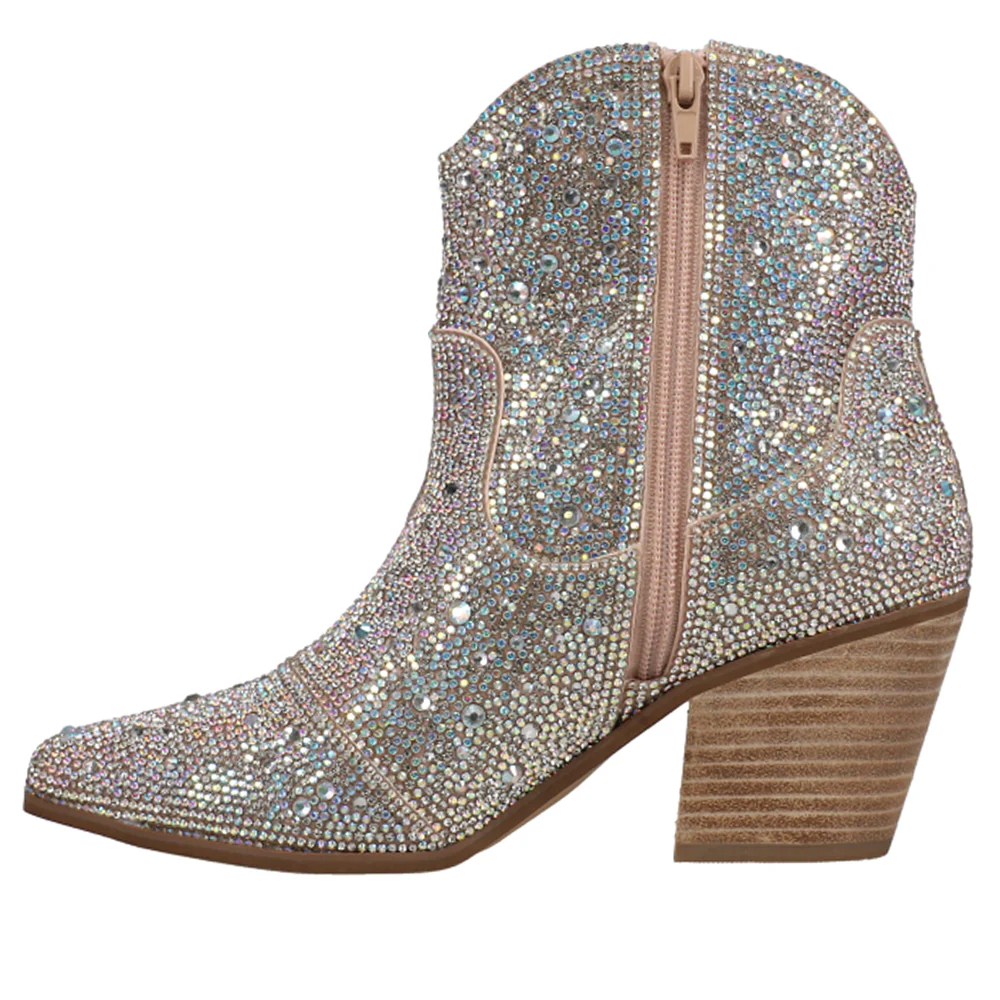 Harlow Pointed Toe Cowboy Booties - Image 3