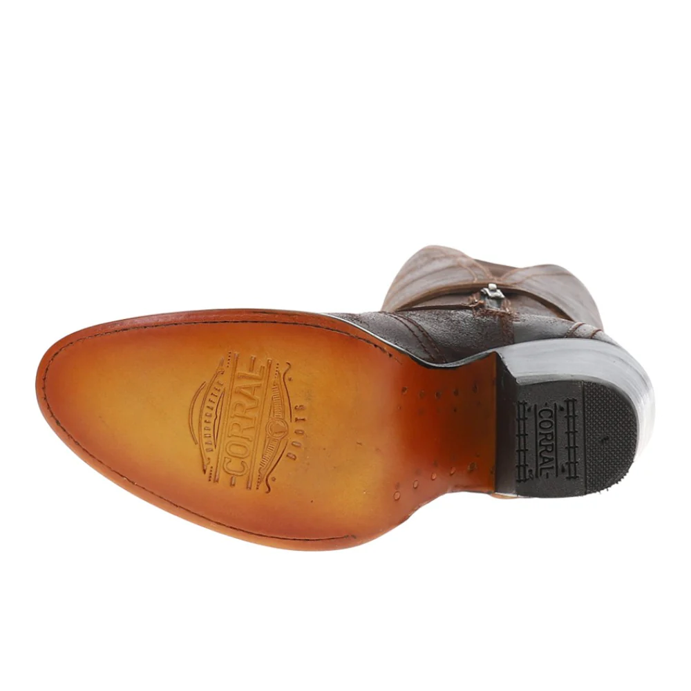 Harness and Lace Tall Round Toe Zippered Cowboy Boots - Image 5