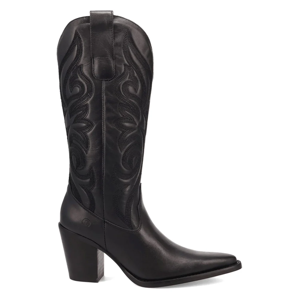 Hensley Embroidered Snip Toe Pull On Boots