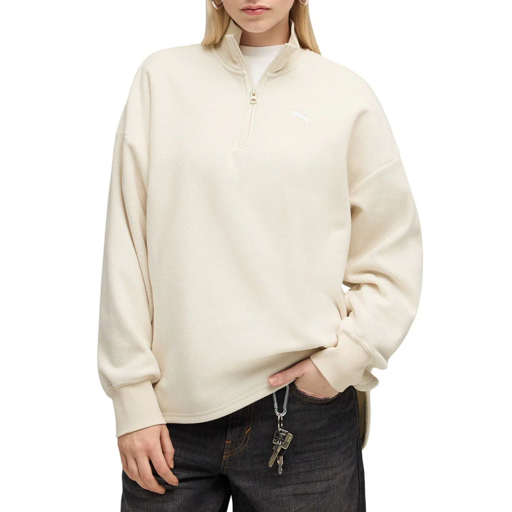 HER Oversized Half Zip Winterized Crew Pullover - Image 3