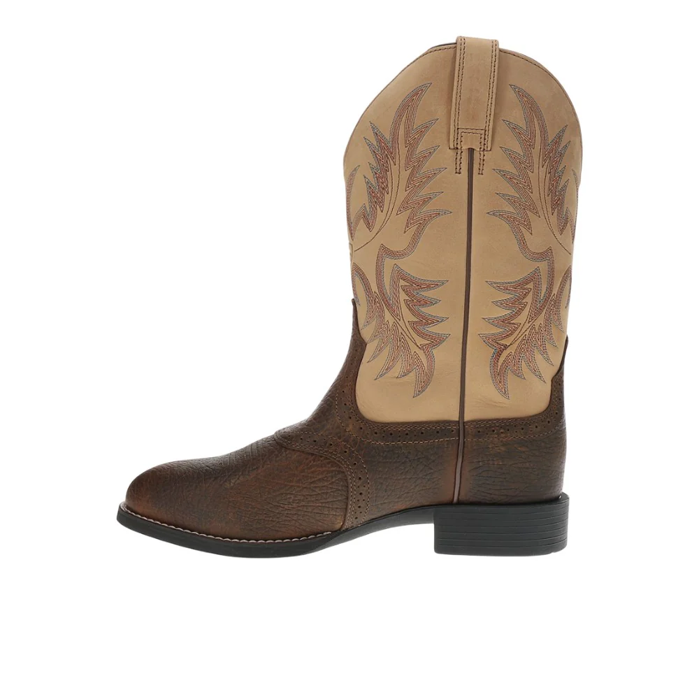 Heritage Stockman Embroidered Round Toe Cowboy Boots - Image 3