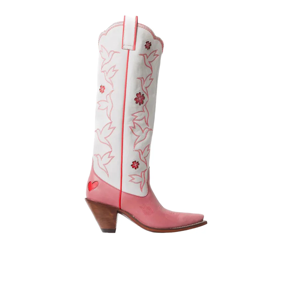 Honey Embroidered Snip Toe Pull On Cowboy Boots