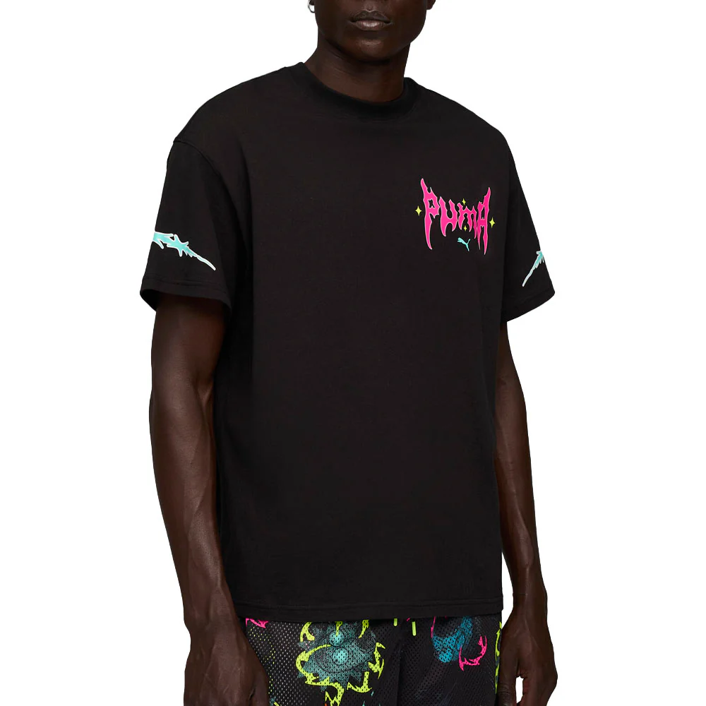 PUMA HOOPS X RICK AND MORTY Crew Neck Short Sleeve T-Shirt - Image 3