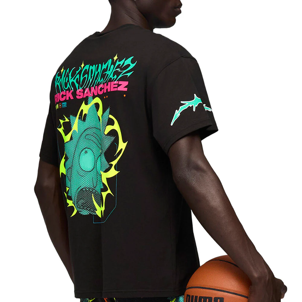PUMA HOOPS X RICK AND MORTY Crew Neck Short Sleeve T-Shirt - Image 5