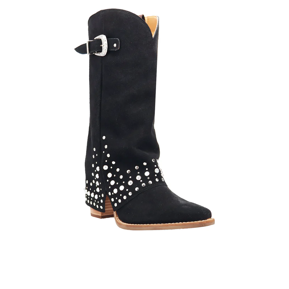 Howdy Honey Suede Leather Snip Toe Pull On Boots - Image 2