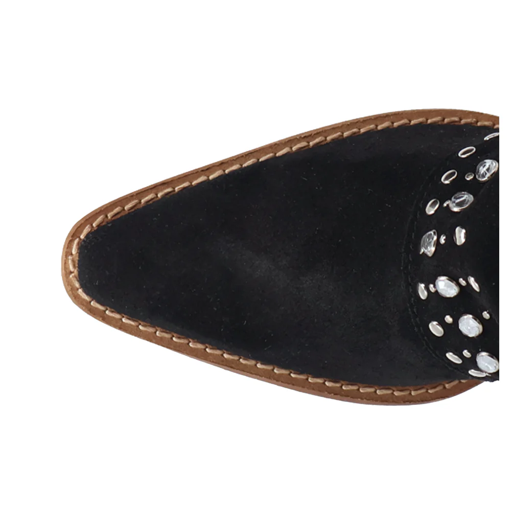 Howdy Honey Suede Leather Snip Toe Pull On Boots - Image 4