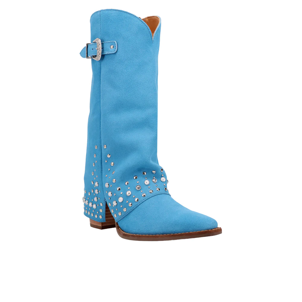 Howdy Honey Suede Leather Snip Toe Pull On Boots - Image 2