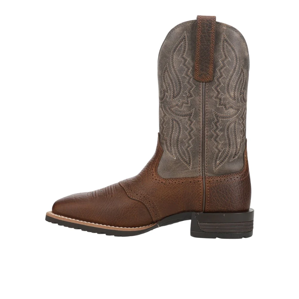 Hybrid Ranchway Embroidered Square Toe Pull On Cowboy Boots - Image 3