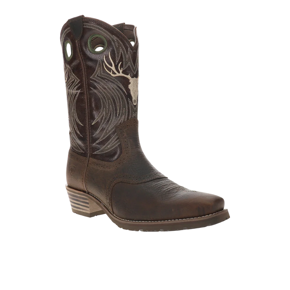 Hybrid Roughstock Antler Embroidered Snip Toe Pull On Cowboy Boots - Image 2