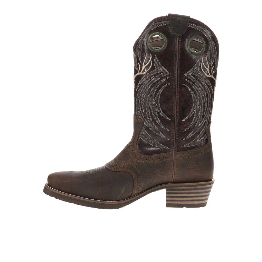 Hybrid Roughstock Antler Embroidered Snip Toe Pull On Cowboy Boots - Image 3