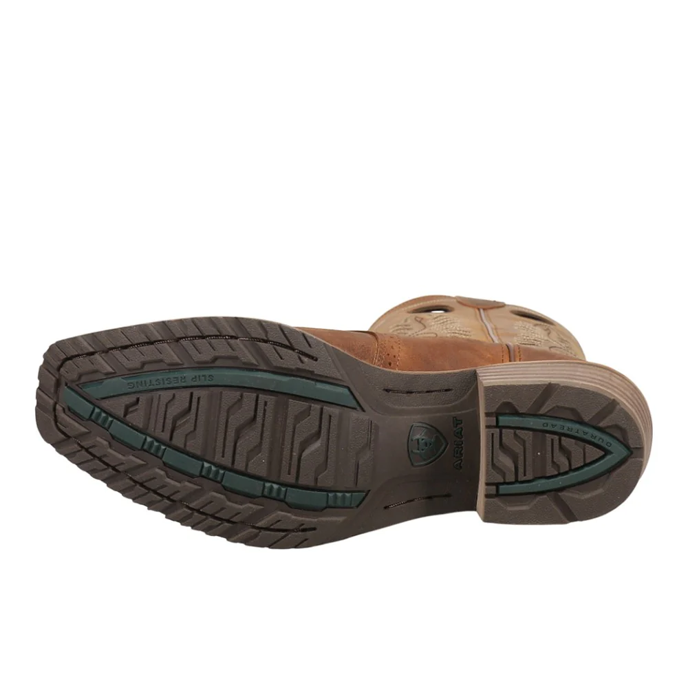 Hybrid Roughstock Embroidered Square Toe Pull On Cowboy Boots - Image 5