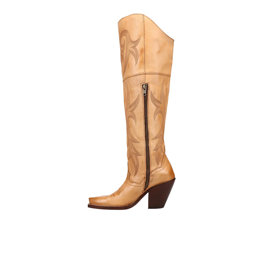Jilted Leather Snip Toe Zippered Cowboy Boots - Image 3