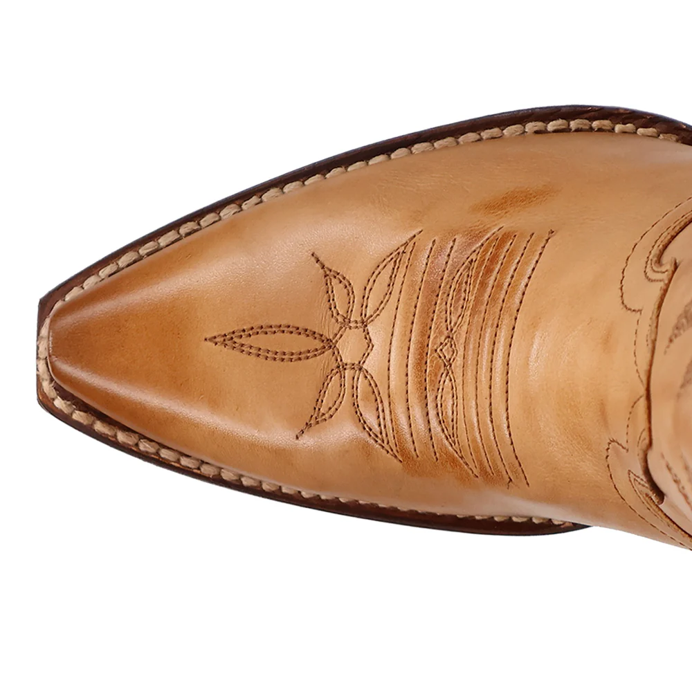 Jilted Leather Snip Toe Zippered Cowboy Boots - Image 4