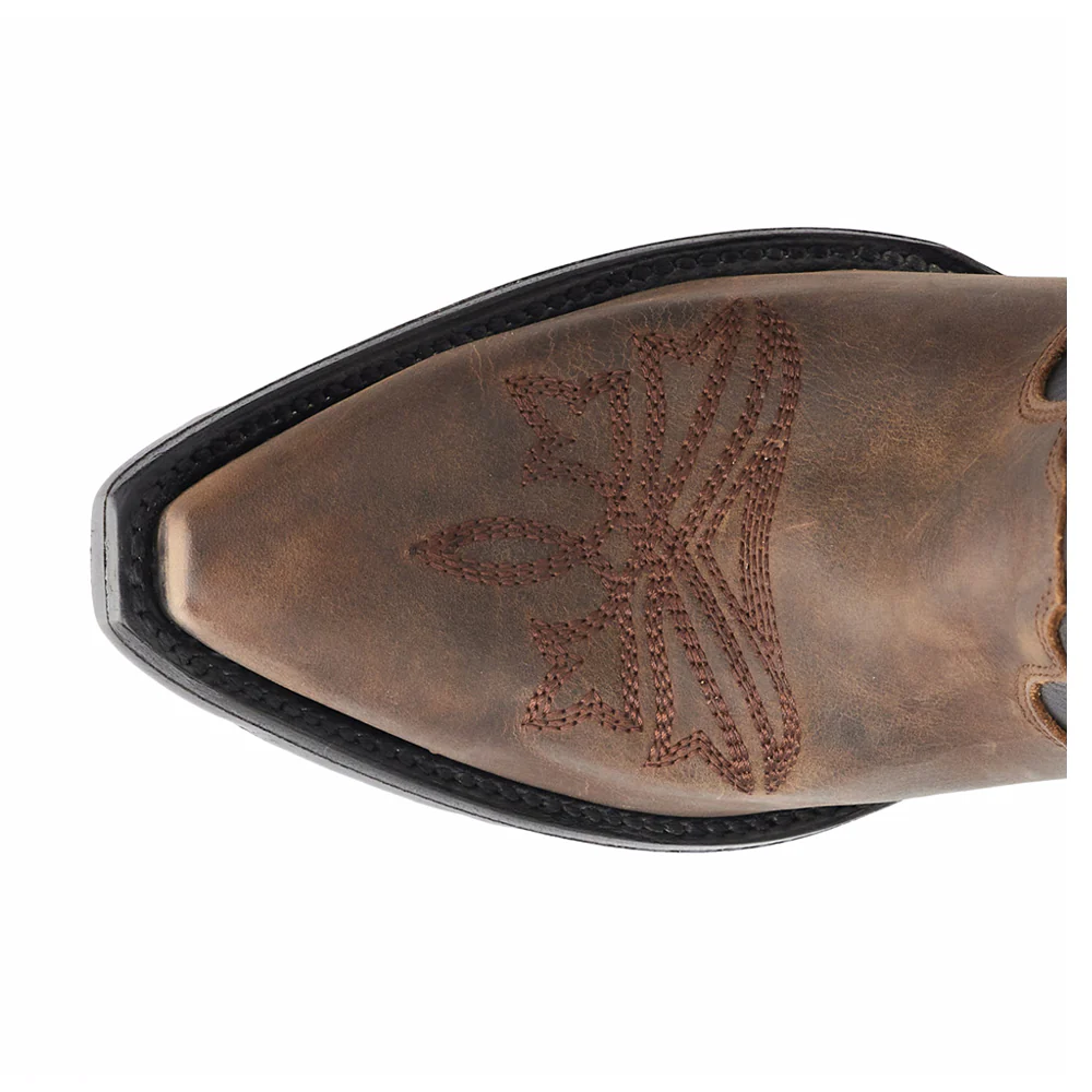 Jolene Tooled Inlay Floral Snip Toe Cowboy Boot - Image 4