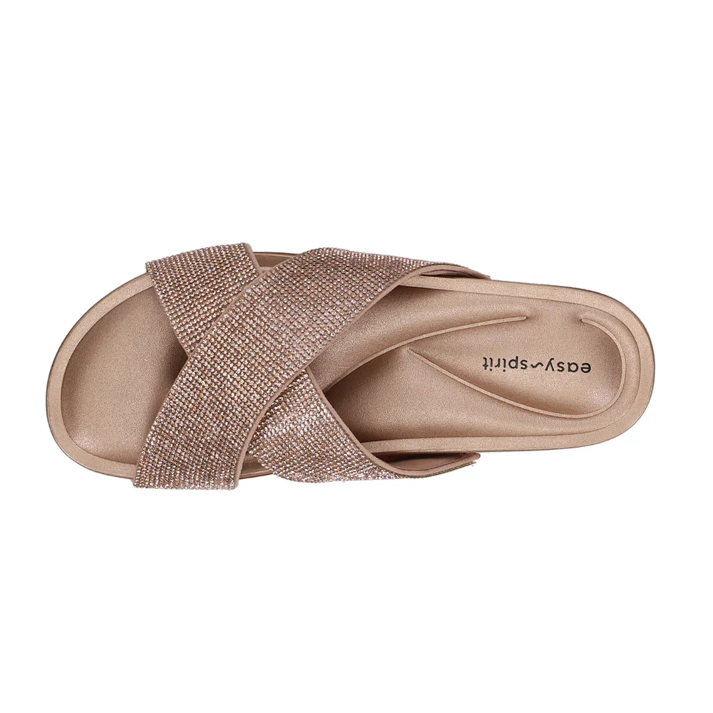 Judy Rhinestone Metallic Slide Sandals - Image 4