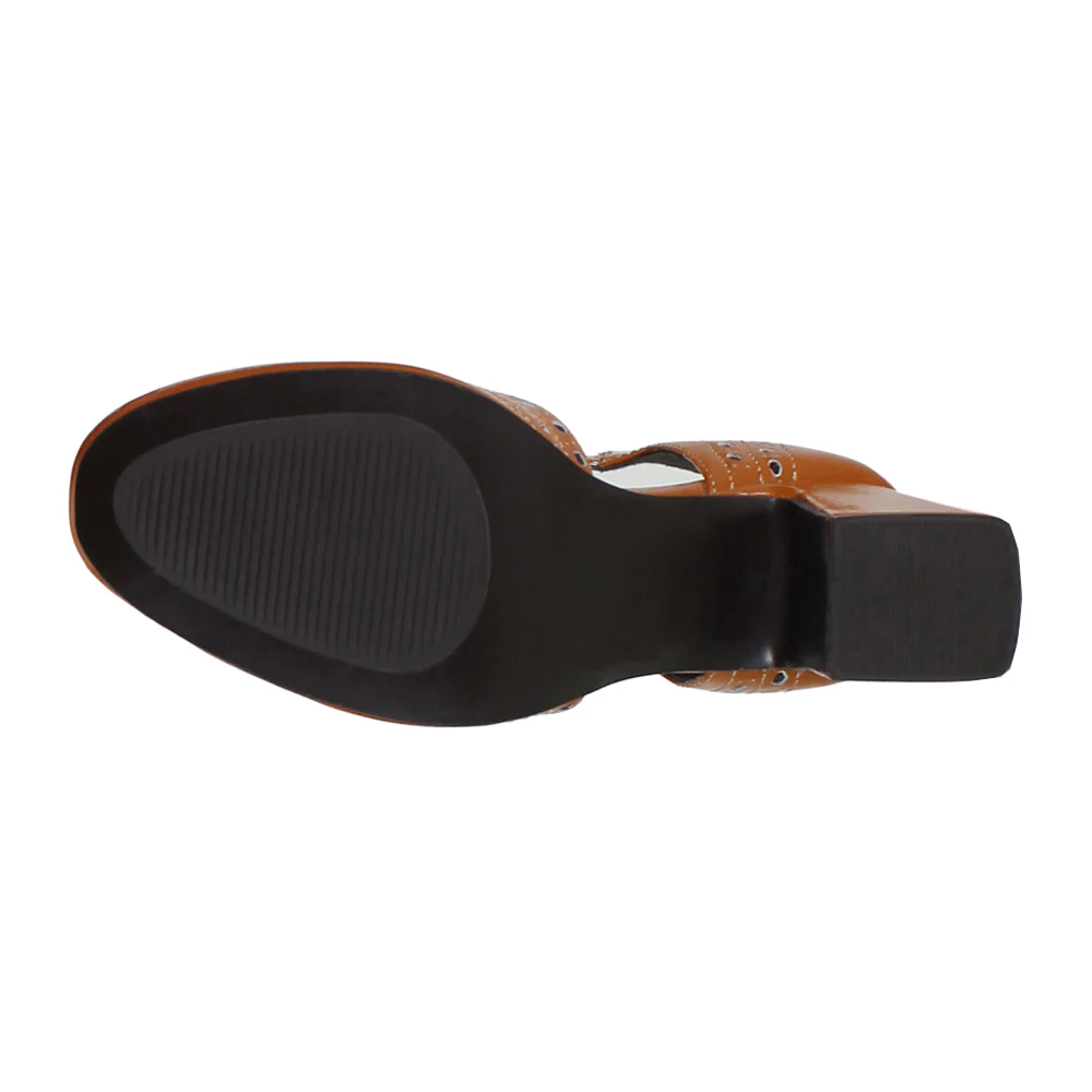 Juke Box T-Strap Mary Jane Round Toe Block Heel Pumps - Image 5