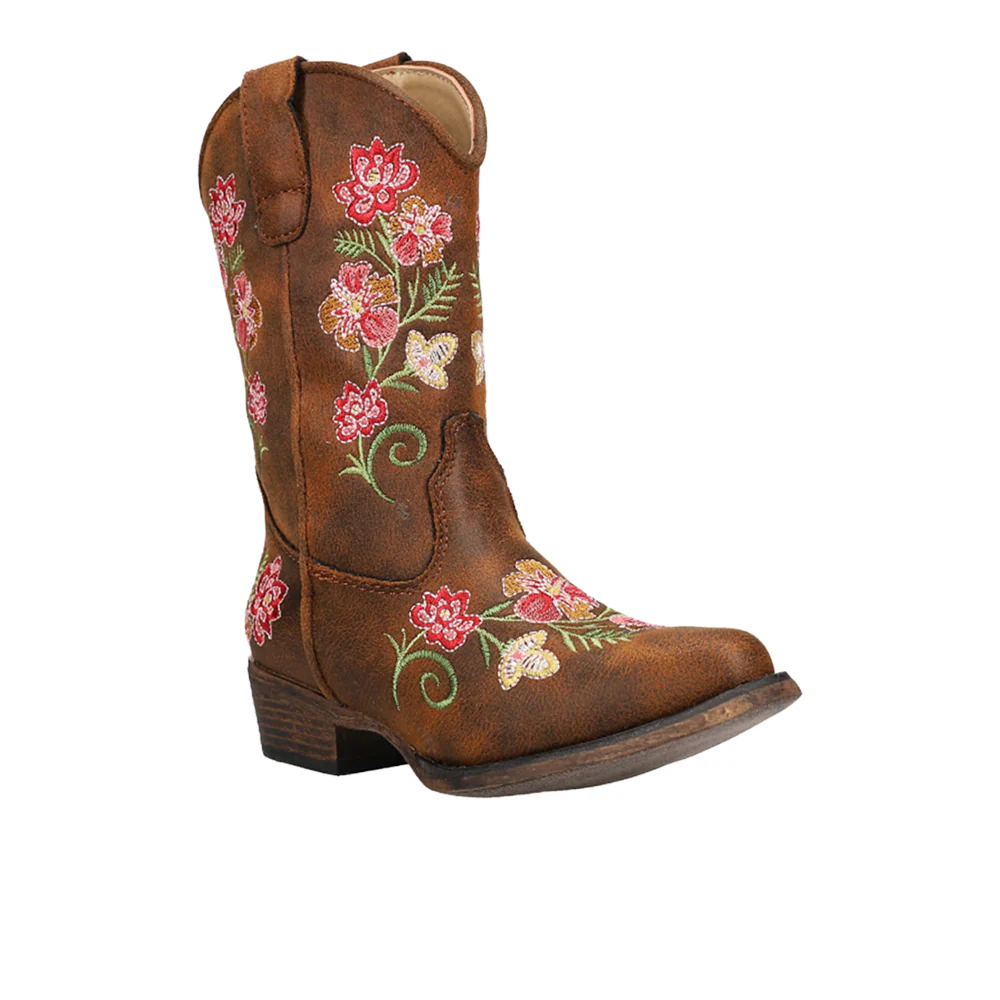 Juliet Embroidery Snip Toe Cowboy Boots (Little Kid-Big Kid) - Image 2