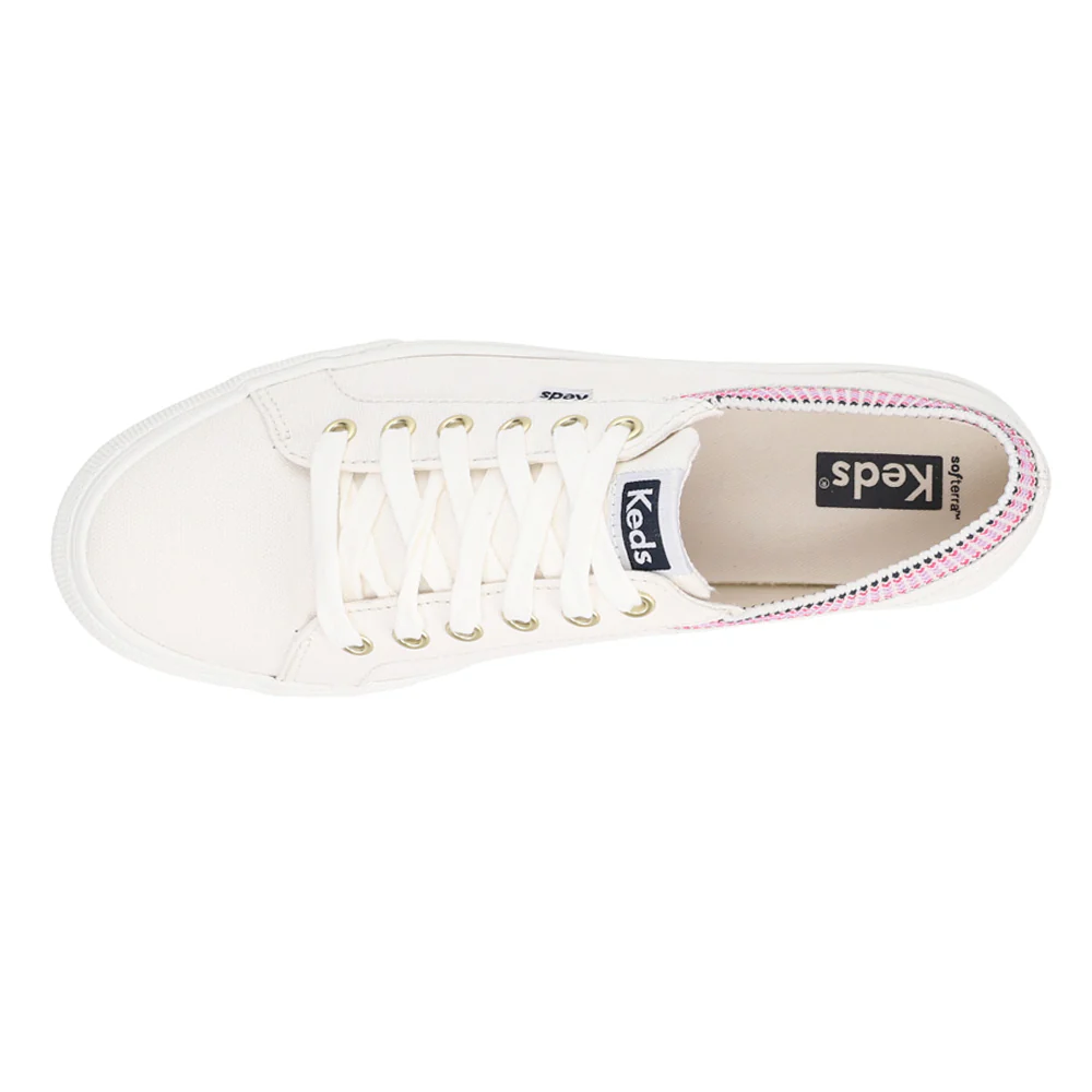 Jump Kick Rib Knit Collar Lace Up Sneakers - Image 4