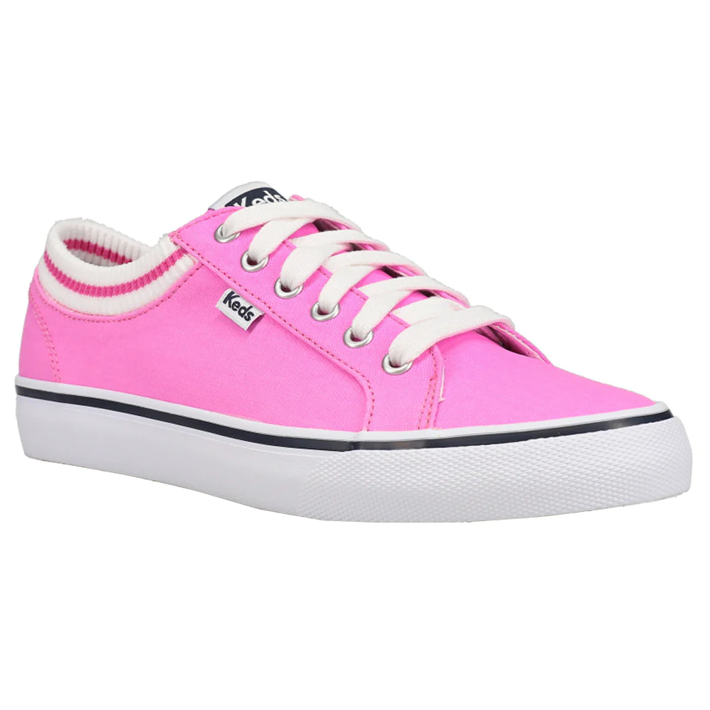 Jump Kick Rib Knit Collar Lace Up Sneakers - Image 2