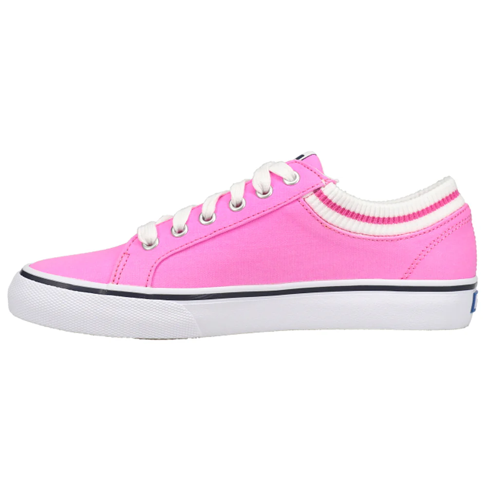 Jump Kick Rib Knit Collar Lace Up Sneakers - Image 3