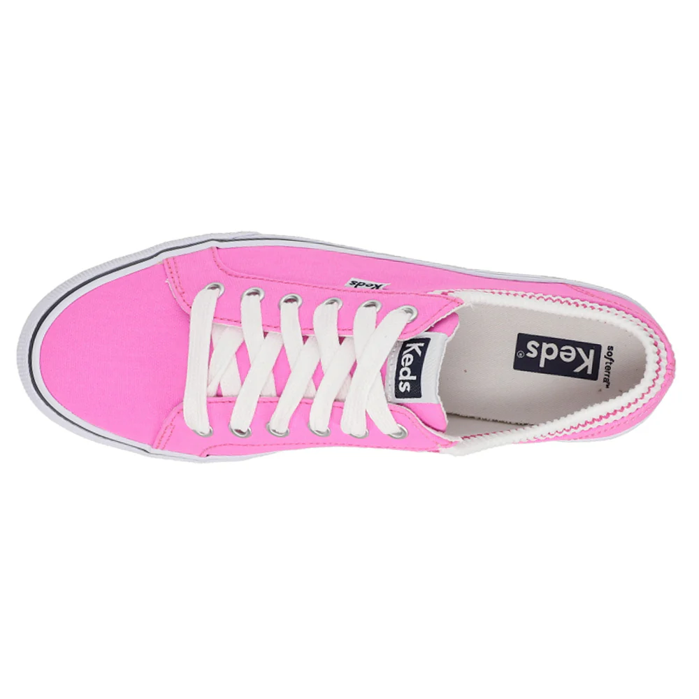 Jump Kick Rib Knit Collar Lace Up Sneakers - Image 4