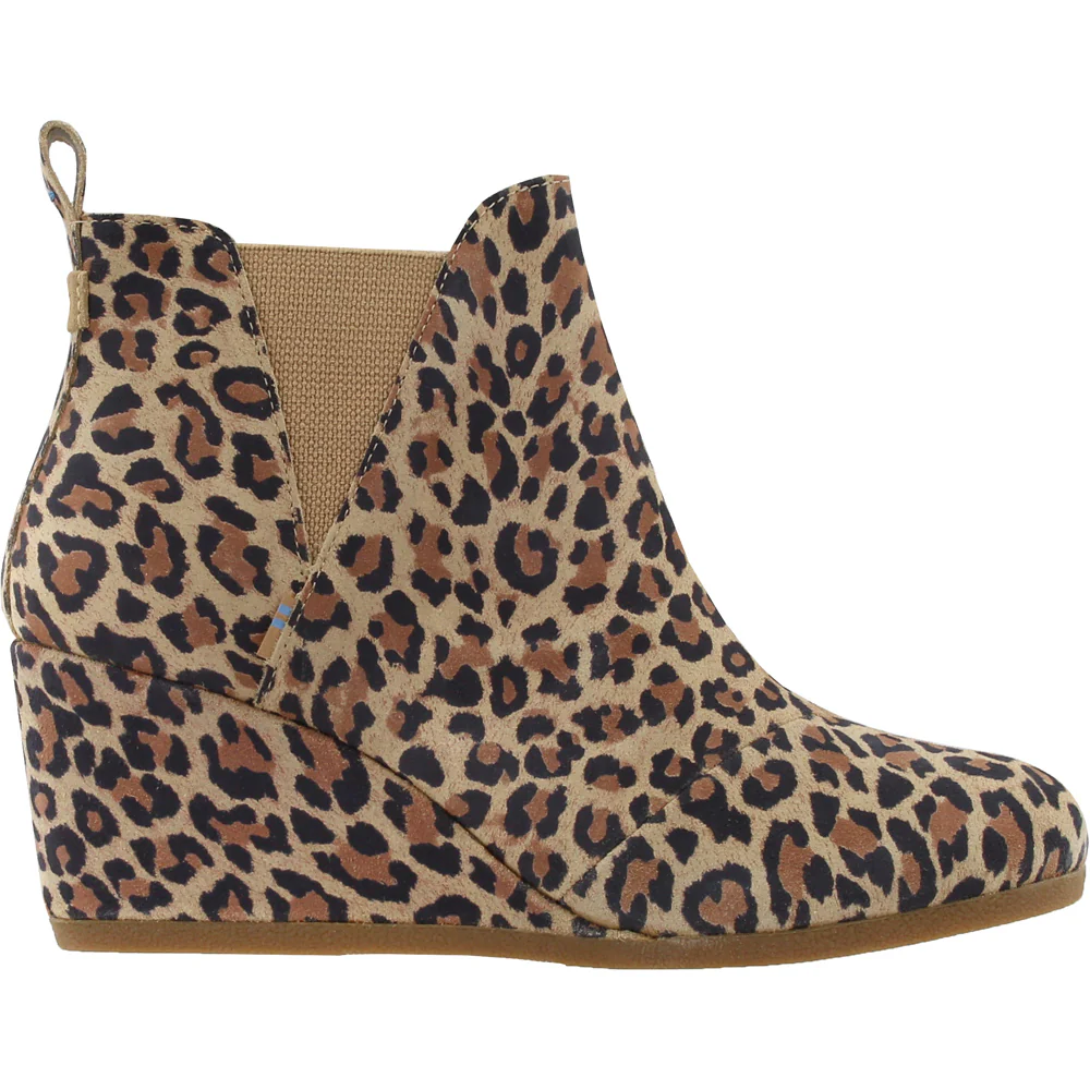 Kelsey Leopard Round Toe Wedge Booties