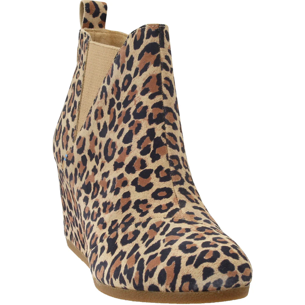 Kelsey Leopard Round Toe Wedge Booties - Image 2