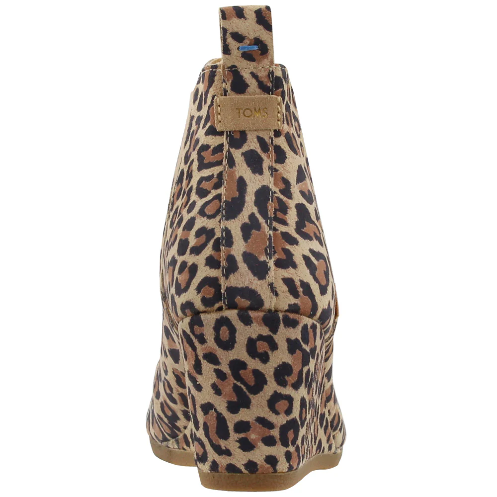 Kelsey Leopard Round Toe Wedge Booties - Image 3
