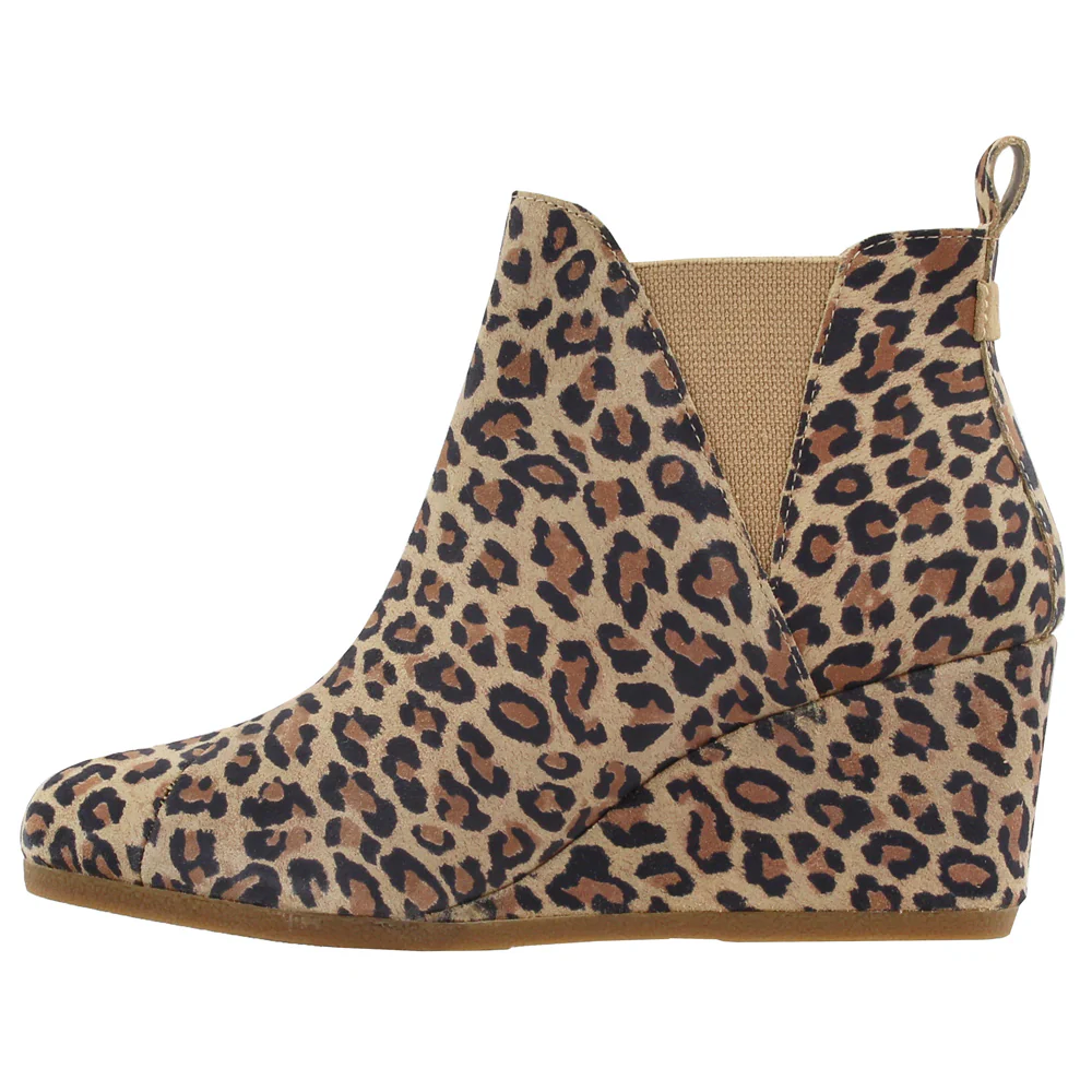 Kelsey Leopard Round Toe Wedge Booties - Image 4