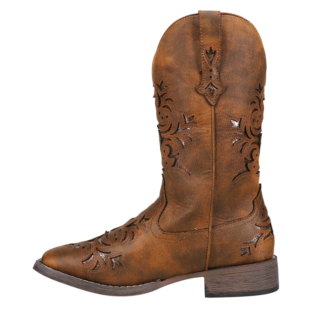 Kennedy Glitter Square Toe Cowboy Boots - Image 3
