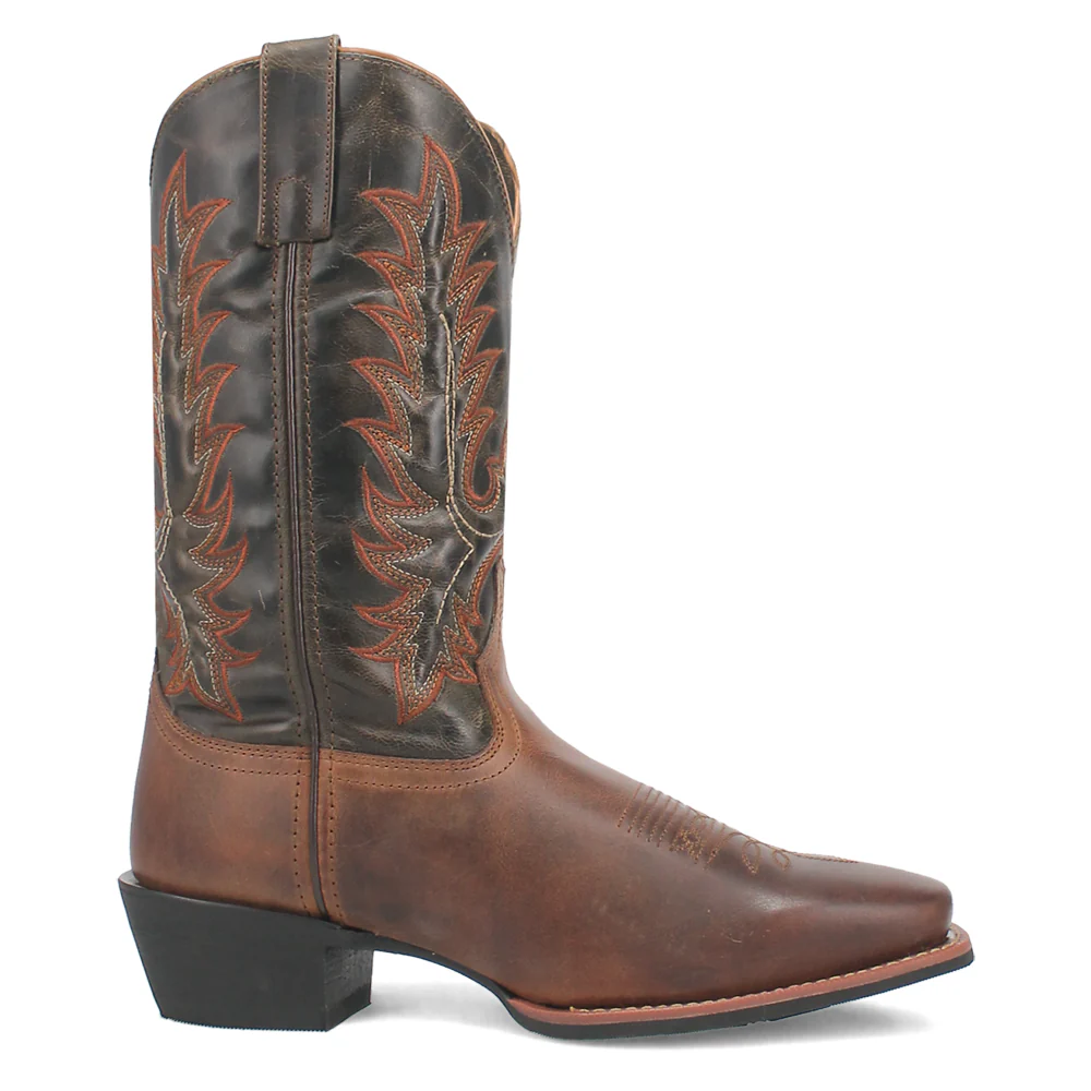 Kent Embroidered Square Toe Pull On Cowboy Boots