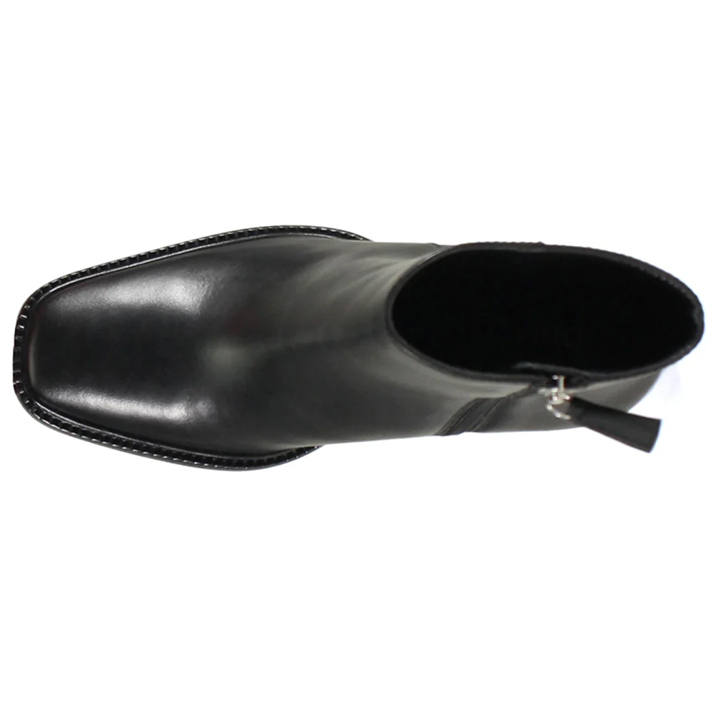 Key Switch Square Toe Zippered Boots - Image 4