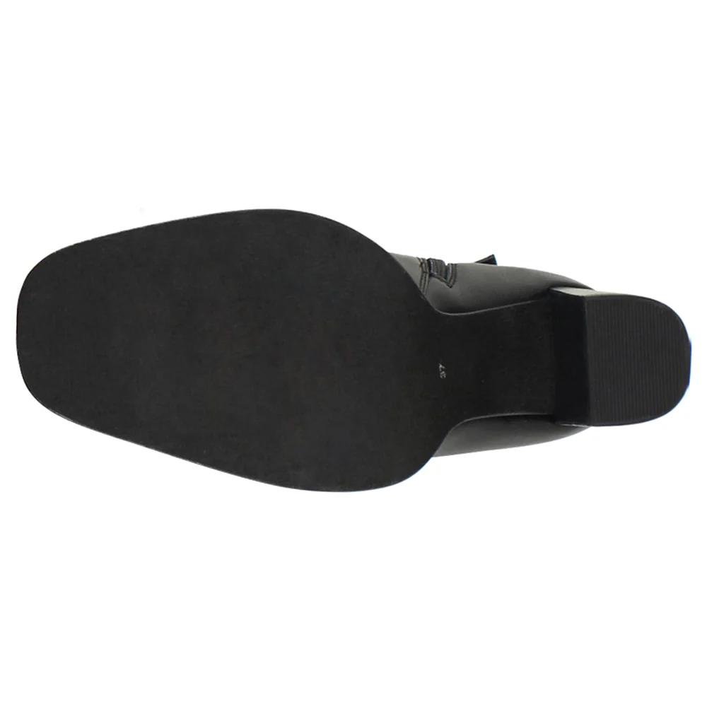 Key Switch Square Toe Zippered Boots - Image 5