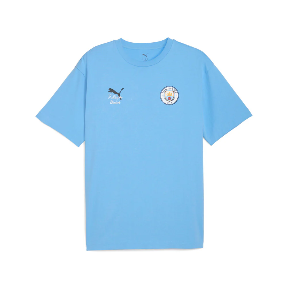 PUMA X KIDSUPER Manchester City F.C. Graphic Crew Neck Short Sleeve T-Shirt