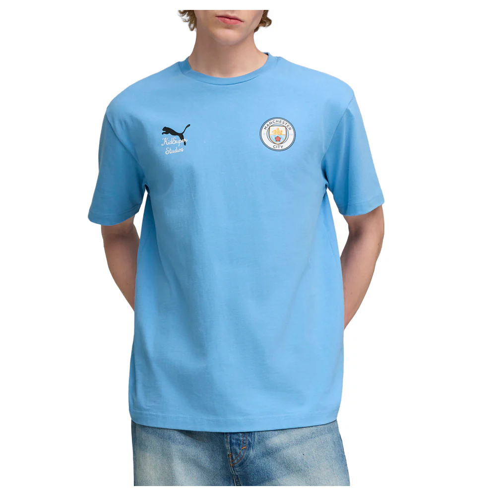 PUMA X KIDSUPER Manchester City F.C. Graphic Crew Neck Short Sleeve T-Shirt - Image 3