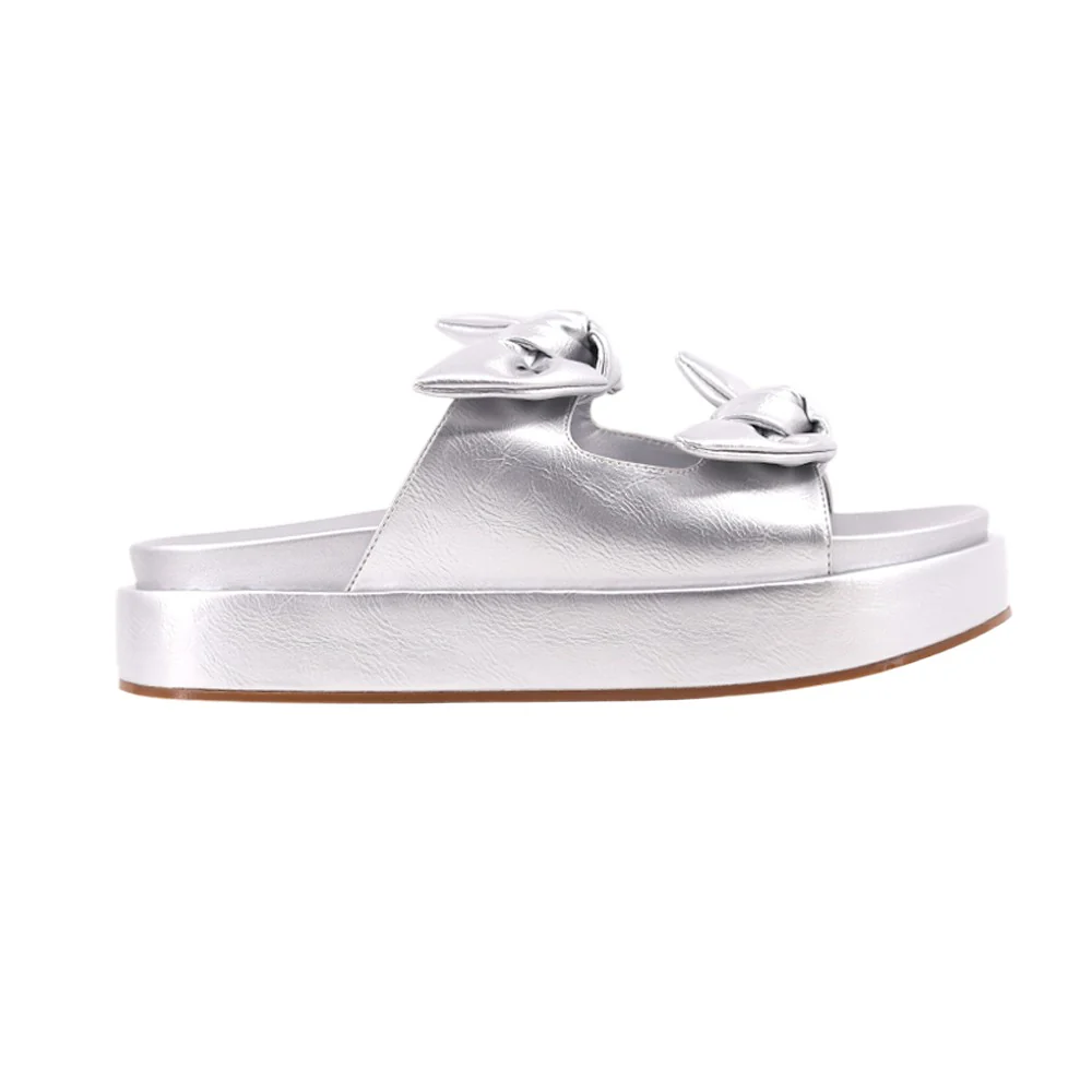 Kiki Metallic Flat Platform Sandals