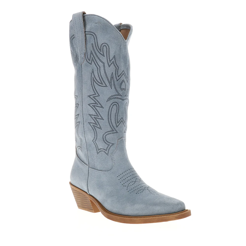Kit Laser Embroidered Square Toe Pull On Cowboy Boots - Image 2