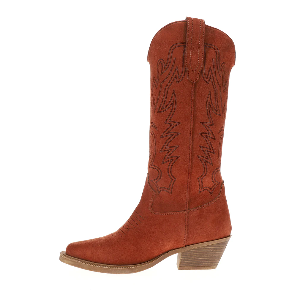 Kit Laser Embroidered Square Toe Pull On Cowboy Boots - Image 3