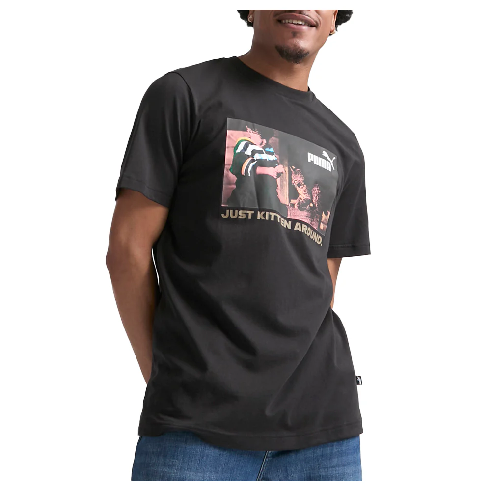 Kitten Graphic Crew Neck Short Sleeve T-Shirt - Image 3