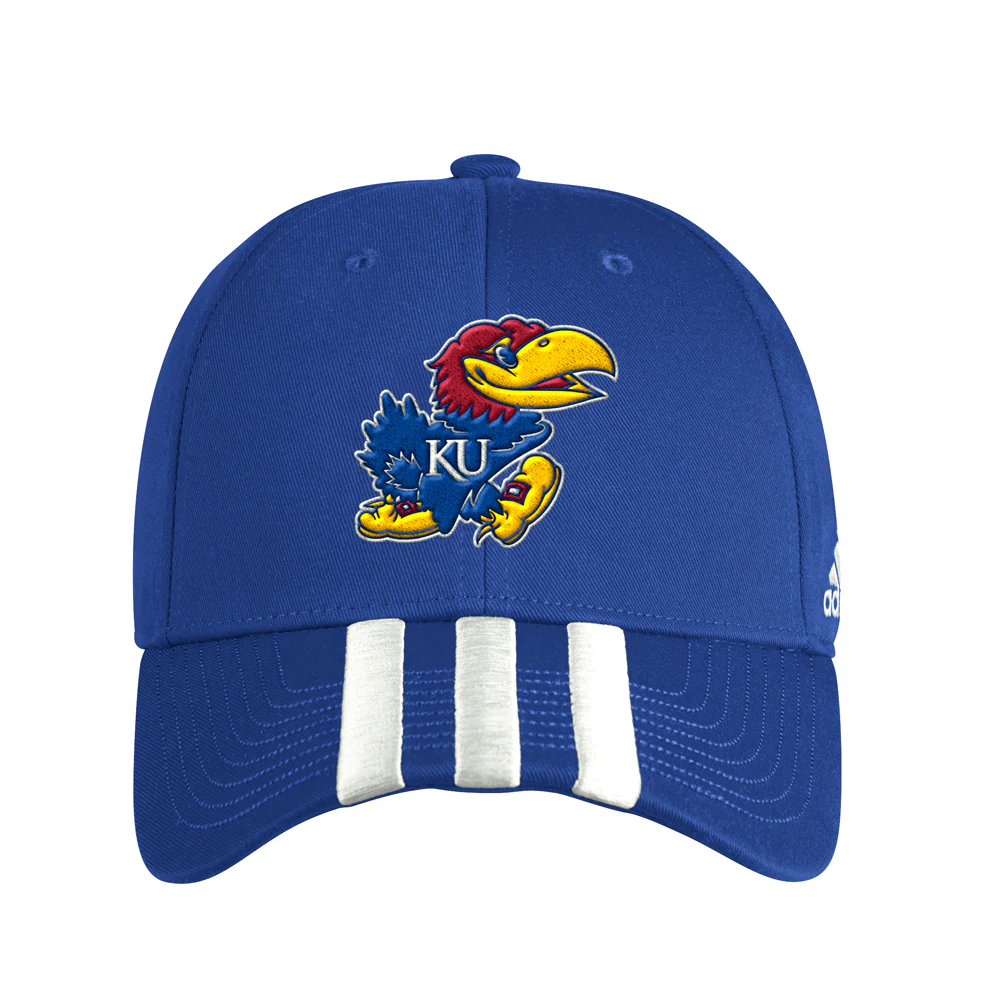Kansas Jayhawks 3-Stripes Structured Adjustable Cap