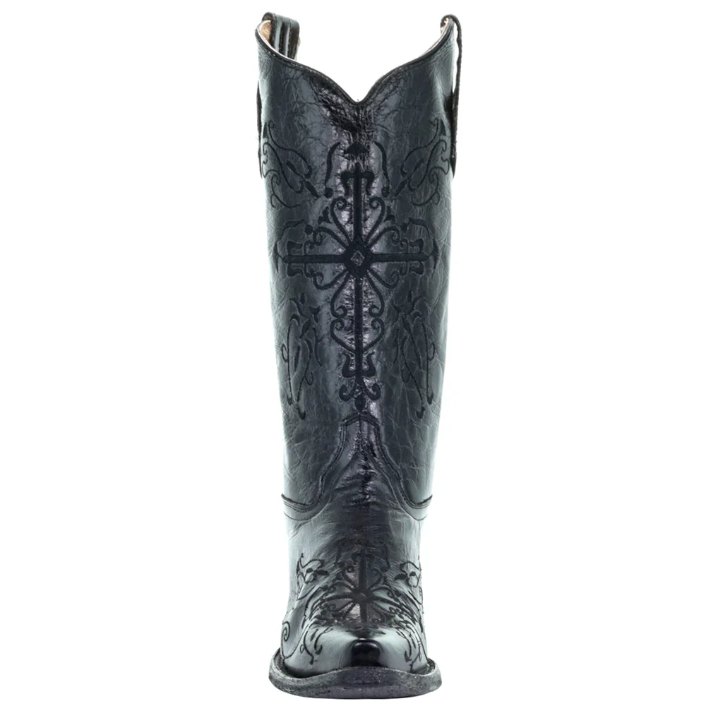 Embroidered Snip Toe Pull On Cowboy Boots - Image 5
