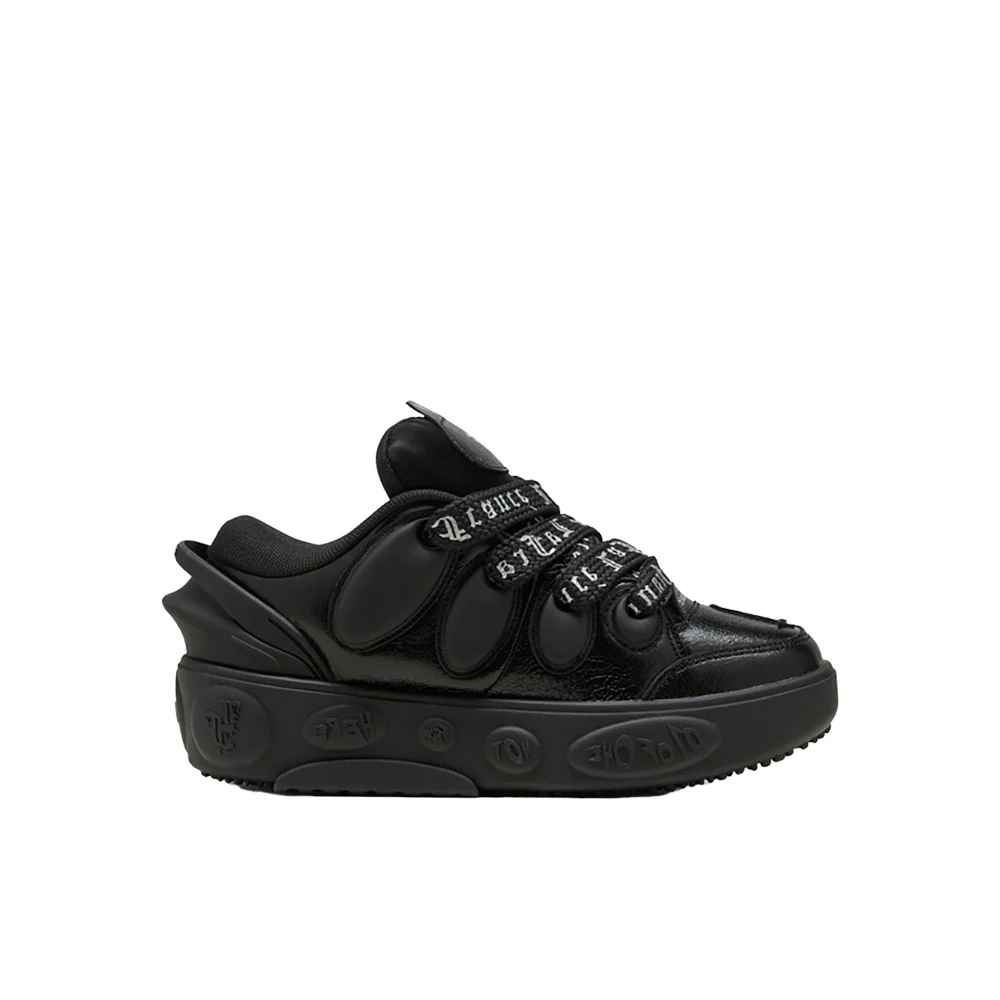 La Francé Black Chrome Lace Up Sneakers (Big Kid)